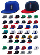 1 Decky Dozen Flat Bill Snapback Caps Hats Solid Two Tone Wholesale Lot!-Serve The Flag 2 image