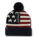 1 Dozen American USA Flag Stars Stripes Beanies Caps Hats Pom Pom Wholesale Lot Bulk-Serve The Flag 2 image
