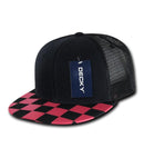 1 Dozen Decky 6 Panel Flat Bill Checkered Trucker Race Flag Hats Caps Wholesale Lots-Serve The Flag 7 image
