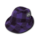 1 Dozen Decky Acrylic Plaid Lightweight Fedora Fedoras Panama Hats Wholesale-Serve The Flag 4 image