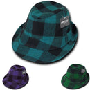 1 Dozen Decky Acrylic Plaid Lightweight Fedora Fedoras Panama Hats Wholesale-Serve The Flag 2 image