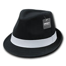 1 Dozen Decky Black White Red Poly Woven Fedora Hipster Miami Hats Wholesale-Serve The Flag 5 image