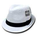 1 Dozen Decky Black White Red Poly Woven Fedora Hipster Miami Hats Wholesale-Serve The Flag 6 image