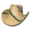 1 Dozen Decky Hillary Yellow Straw Cowboy Hats Mens Unisex Wholesale-Serve The Flag 1 image