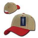 1 Dozen Decky New 6 Panel Jute Low Crown Structured Dad Hats Caps Wholesale Lots-Serve The Flag 11 image