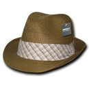 1 Dozen Decky Paper Braid Woven Fedora Trilby Panama Fashion Hat Brown Wholesale-Serve The Flag 1 image