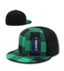 1 Dozen Decky Plaid Flex 6 Panel Fitted Two Tone Baseball Caps Hats Wholesale-Serve The Flag 3 image