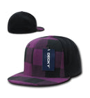 1 Dozen Decky Plaid Flex 6 Panel Fitted Two Tone Baseball Caps Hats Wholesale-Serve The Flag 5 image
