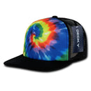 1 Dozen Decky Rainbow Tie Dye Print Foam Mesh Trucker Caps Hats Wholesale Lots-Serve The Flag 2 image
