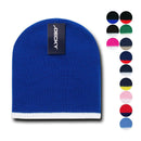 1 Dozen Decky Single Striped Two Tone Beanies Ski Skull Caps Hats Wholesale Lot-Serve The Flag 1 image