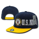 1 Dozen Military Army Air Force Navy Marines Coast Guard Flat Bill D Day Series Hats Caps-Serve The Flag 7 image