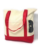 10 Lot Large 20inch Grocery Shopping Beach Totes Bags Reusable Zippered Cotton Canvas Wholesale-Serve The Flag 13 image
