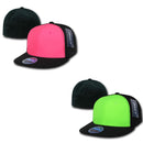 20 Lot Decky Blank Retro Neon Flat Bill Flex Fit Fitted Baseball Hats Caps-Serve The Flag 2 image