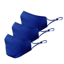 3 Pack Blue Cotton Face Mask Cloth Masks for Mouth Nose Washable Reusable Double Layer Covering Adjustable Ear-Serve The Flag 1 image