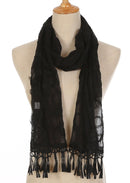 Casaba Womens Elegant Lace Scarves Scarf Shawl Formal Bridal Fringe Sheer Wrap-Serve The Flag 5 image