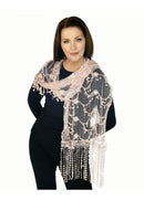 Casaba Womens Formal Lace Crochet Scarves Scarf Shawl Church Bridal Fringe Sheer-Serve The Flag 2 image