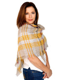 Casaba Womens Warm Winter Scarves Scarf Wraps Shawls Rustic Style Plaid-Serve The Flag 2 image
