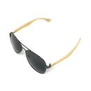 Aviator Bamboo Polarized Sunglasses Mirror Lens Driving Mens Womens With Pouch-Serve The Flag 29 image