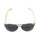 Aviator Bamboo Polarized Sunglasses Mirror Lens Driving Mens Womens With Pouch-Serve The Flag 9 image