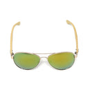 Aviator Bamboo Polarized Sunglasses Mirror Lens Driving Mens Womens With Pouch-Serve The Flag 14 image