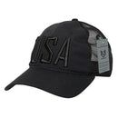 Rapid Dominance USA American Flag Text Ripstop 6 Panel Trucker Dad Caps Hats-Serve The Flag 3 image
