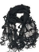 Casaba Womens Formal Lace Crochet Scarves Scarf Shawl Church Bridal Fringe Sheer-Serve The Flag 6 image
