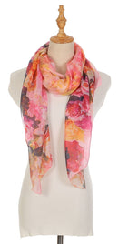 Casaba Womens Floral Sheer Scarves Scarf Convertible Poncho Top Light Wrap-Serve The Flag 8 image
