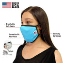 5 Pack Face Masks Fit Ear Loop Cloth Double Layer Washable Reusable Made in USA-Serve The Flag 6 image