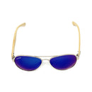 Aviator Bamboo Polarized Sunglasses Mirror Lens Driving Mens Womens With Pouch-Serve The Flag 7 image