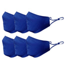 6 Pack Blue Cotton Face Mask Cloth Masks for Mouth Nose Washable Reusable Double Layer Covering Adjustable Ear-Serve The Flag 1 image