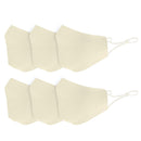 6 Pack Ivory Cotton Face Mask Cloth Masks for Mouth Nose Washable Reusable Double Layer Covering Adjustable Ear-Serve The Flag 1 image