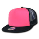 80 Lot Decky Foam Mesh Flat Bill Neon Trucker Hats Hat Cap Two Tone Wholesale-Serve The Flag 4 image