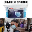 Amlife 20 Pack Face Mask Protective Covering Blue 3-Ply Layer Made in USA Imported Fabric-Serve The Flag 4 image