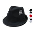 1 Dozen Decky Black White Red Poly Woven Fedora Hipster Miami Hats Wholesale-Serve The Flag 1 image