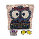 Empire Cove Womens 3 Piece Gift Set Owl Beach Tote Bag Coin Pouch Sunglasses Travel 1 image