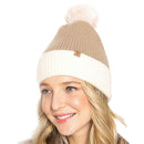 Empire Cove Winter Ribbed Knit Beanie with Faux Fur Pom Pom Hats Gifts for Her-Beanies-Empire Cove-Lavender-Casaba Shop 7 image