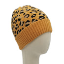 Empire Cove Winter Knit Ribbed Leopard Cuff Beanie-UNCATEGORIZED-Empire Cove-Mustard-Casaba Shop 19 image