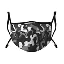 Casaba 3 Pack Face Masks Black Stylish Prints Cotton Poly Adjustable Washable Reusable Double Layer Pocket Filter-Serve The Flag 7 image