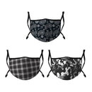Casaba 3 Pack Face Masks Black Stylish Prints Cotton Poly Adjustable Washable Reusable Double Layer Pocket Filter-Serve The Flag 1 image