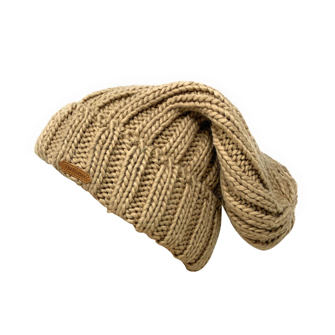 Brown Checkers Warm Winter Knit Crochet Braided Baggy Visor Beanie Hat –  buybuy-luv