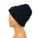 Empire Cove Womens Mens Unisex Winter Warm Solid Cable Knit Cuff Beanie-UNCATEGORIZED-Empire Cove-Black-Casaba Shop 3 image