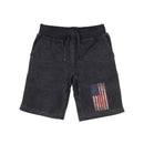 RAPDOM TS6 Fleece Gym Shorts Distressed Patriotic Vertical USA Flag-Serve The Flag 3 image