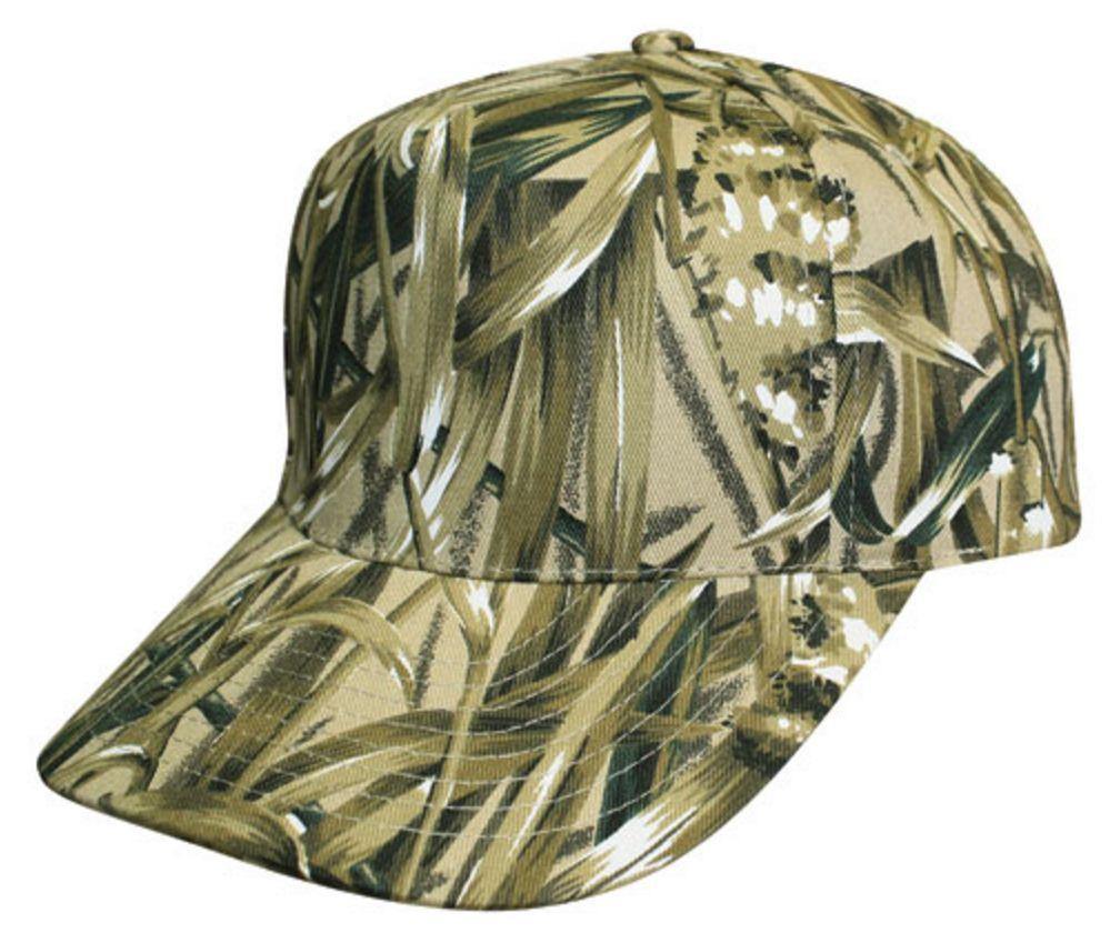 Camouflage Hunting Camping Fishing 5 Panel Cotton Twill Baseball Hats Caps - Sedge Camo