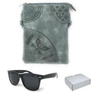 Casaba Designer Crossbody Bag Satchel & Sunglasses Gift Set For Women Mom Wife-Serve The Flag 4 image