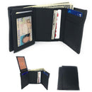 Casaba Genuine Leather Trifold Wallets Easy Flip Up Id Card Windows Mens Womens-Serve The Flag 1 image