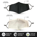 6 Pack Grey Cotton Face Mask Cloth Masks for Mouth Nose Washable Reusable Double Layer Covering Adjustable Ear-Serve The Flag 2 image