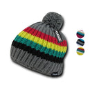 Cuglog Mont Ventoux Thick Cable Knit Stripped Beanies Big Fuzzy Pom Style Winter-Serve The Flag 1 image