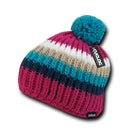 Cuglog Mont Ventoux Thick Cable Knit Stripped Beanies Big Fuzzy Pom Style Winter-Serve The Flag 8 image