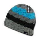 Cuglog St. Helen'S Wide Stripped Beanies Winter Caps Hats Ski Skull Grey Teal-Serve The Flag 1 image