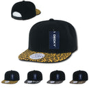 Decky Animal Print Retro Flat Bill Hats Baseball Caps Snake Leopard Skin-Serve The Flag 2 image